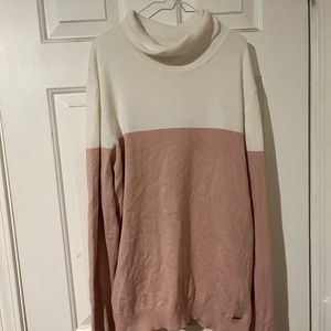 Pink and white sweater